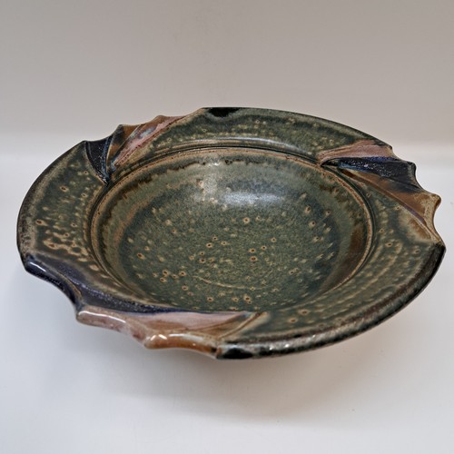 #250711 Bowl, Green, Cut-Out Edge $22 at Hunter Wolff Gallery